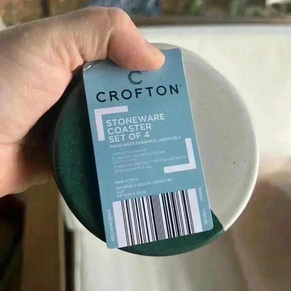 Crofton Stoneware Coasters set of 4 Aldi Ceramic Two-tone modern abstract - Picture 3 of 3